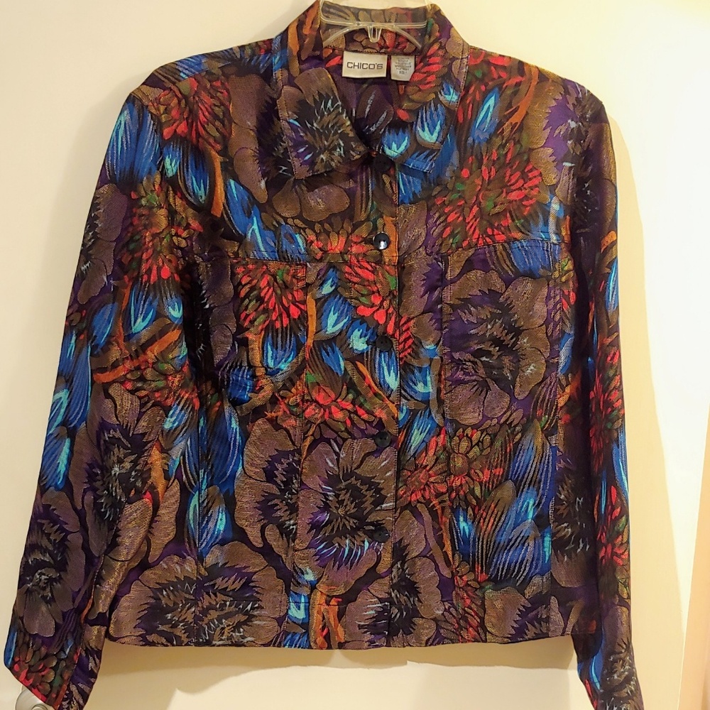 Vintage Chico's Metallic Women's Jacket size 1 (M)